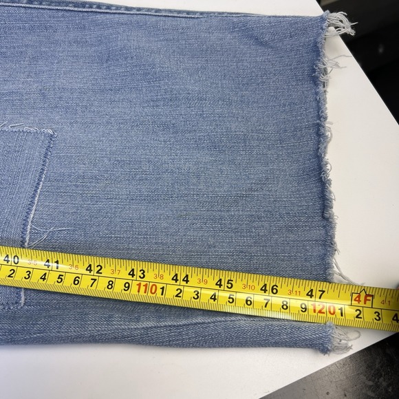 American Rag Overalls Sz 22W Patchwork Cropped Frayed Hem Aged Weathered - Picture 13 of 16